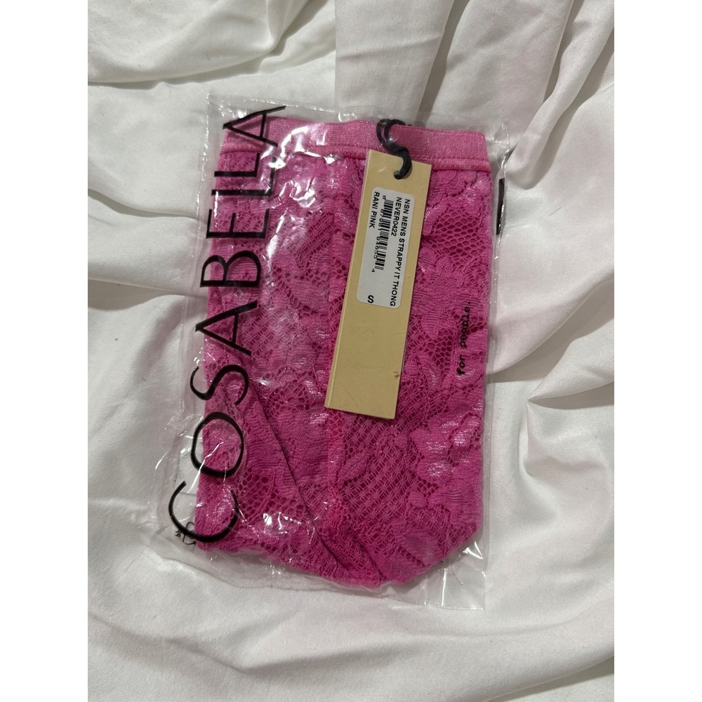 Cosabella Never Say Never Floral Lace Strappy Thong Pink Luxury Lingerie M - Picture 14 of 16